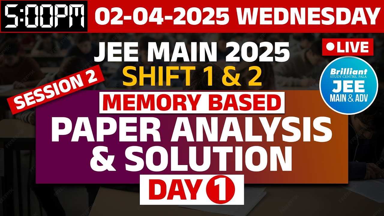 JEE MAIN 2025 - Session 2 | Shift 1 & 2 | Day 1 | Memory Based - Paper ...
