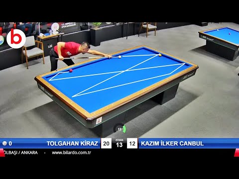 TOLGAHAN KİRAZ vs KAZIM İLKER CANBUL | 3 BANT BİLARDO FEDERASYON KUPASI FİNAL 1/4 | billiards