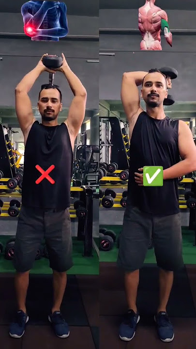“Tricep Dumbbell Overhead extension for Bigger triceps 💪 #shorts”
