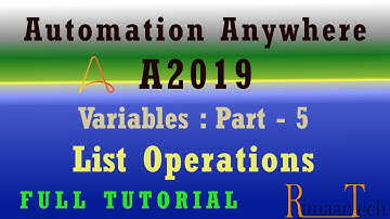 Variables part-5 List Operation A2019 Automation Anywhere / set, get, join, clear, add/ RPA tutorial