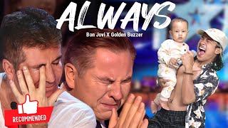 Golden Buzzer: Very Extraordinary Voice Strange Baby Singing Song Bon Jovi Always Makes the Jury Cry