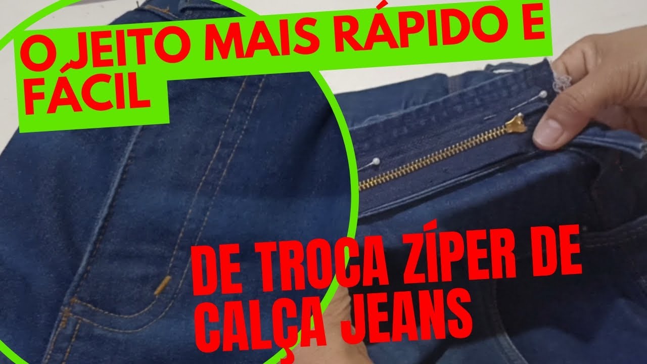 como trocar zíper de calça jeans , zíper com braguilha / o jeito mais fácil de trocar zíper #costura