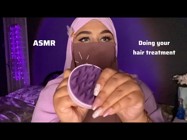 Hair treatment asmr / hairbrushing / scalp massage 💆‍♀️ 💜