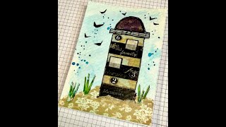 Washi tape collage -  Lighthouse