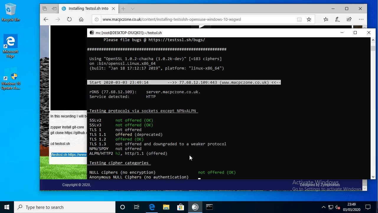 Update New Installing Testssl.sh Into OpenSUSE on Windows 10 WSG/WSL