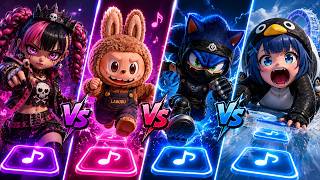 4 EPIC Worlds COLLIDE! 😱 Ninja Sonic vs Giant Penguin vs Labubu vs Chaos Queen  Tiles Hop Battle #74