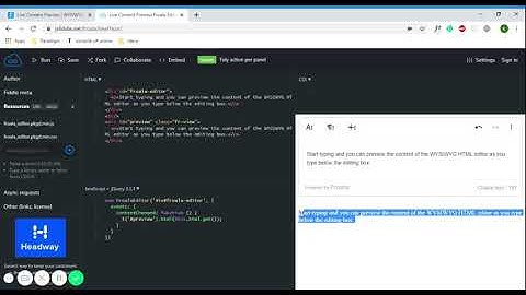 Live Content Preview Froala Editor V3 JSFiddle