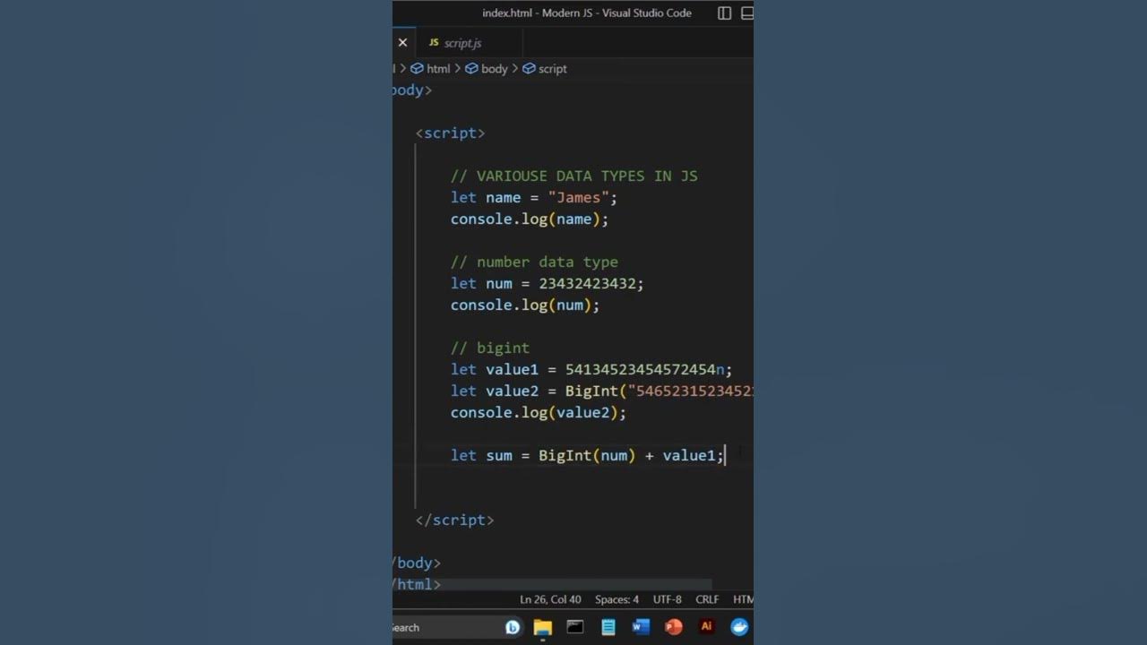 BigInt adding with simple number - YouTube