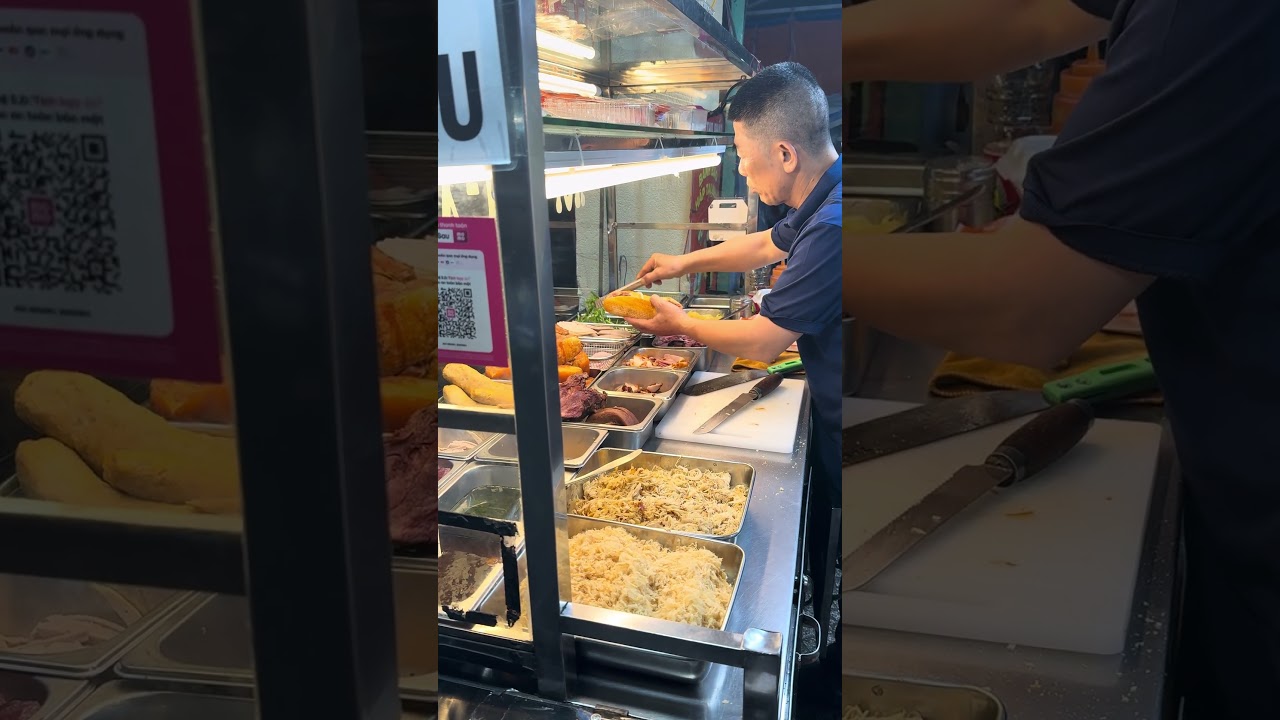 Sandwich being prepared in Vietnam
