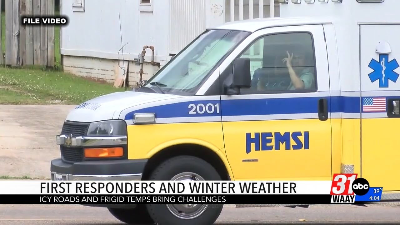 North Alabama first responders battle icy roads and fires