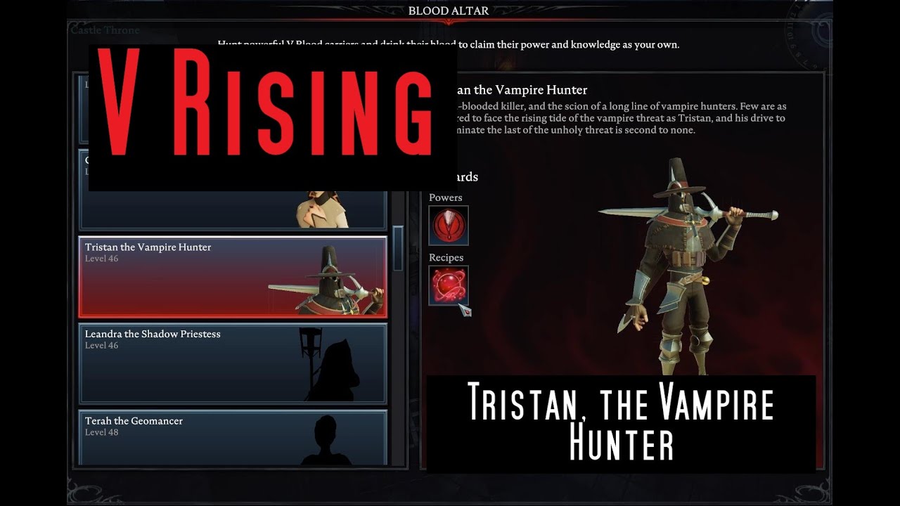 V Rising Tristan the Vampire Hunter, V Blood boss fight YouTube