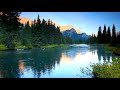 Calm Mountain River flowing in Elk Valley 4k. Relaxing River Sounds, Nature White Noise, 10 Hours.