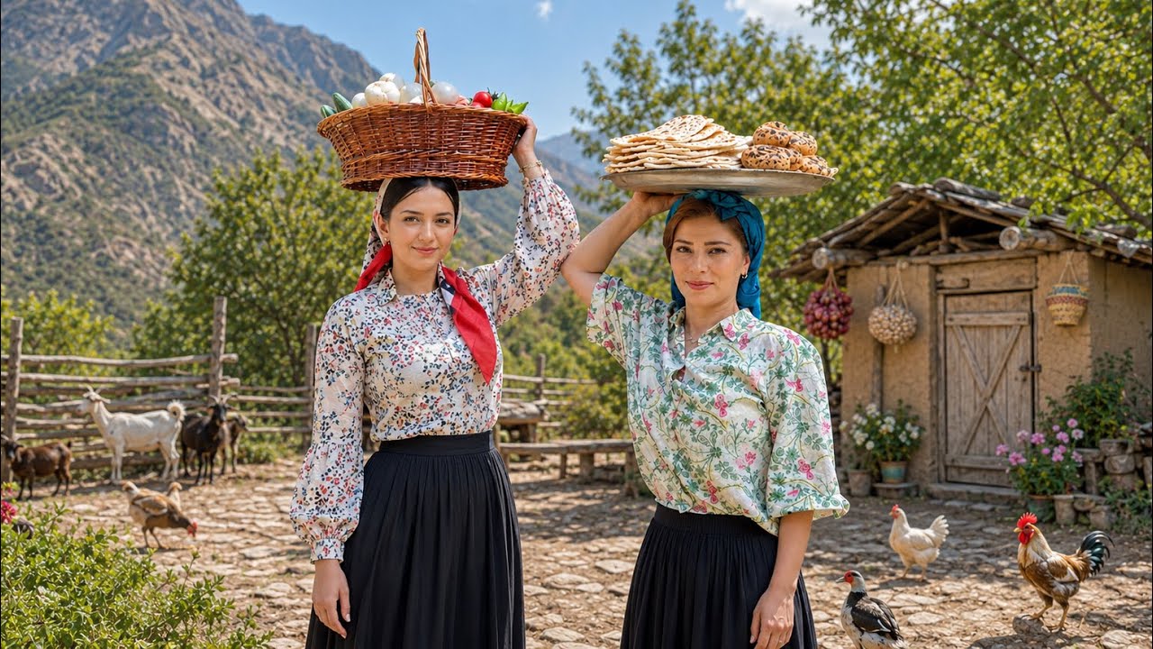 Rural Life in a Northern Irani Village | Baking Bread & Traditional Cooking