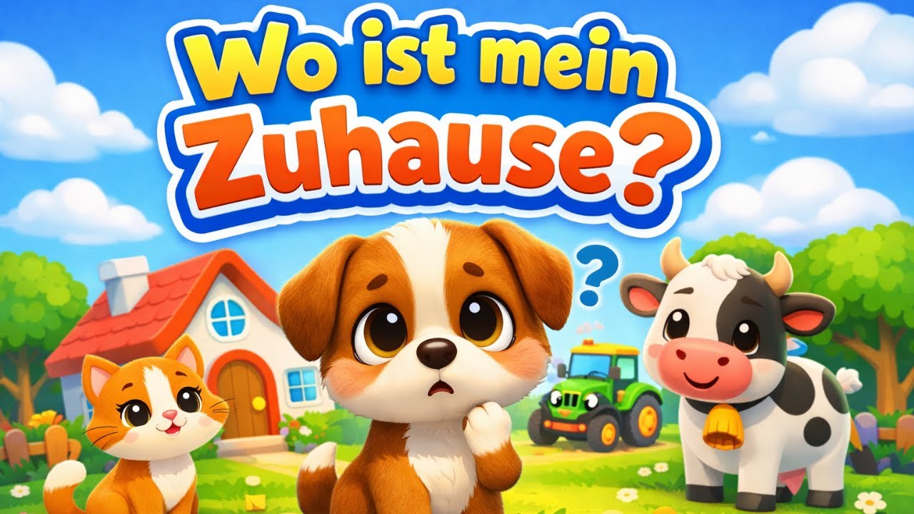 Wo ist mein Zuhause? 🐶🏡 | Süßes Kinderlied Deutsch | Lernen & Fühlen