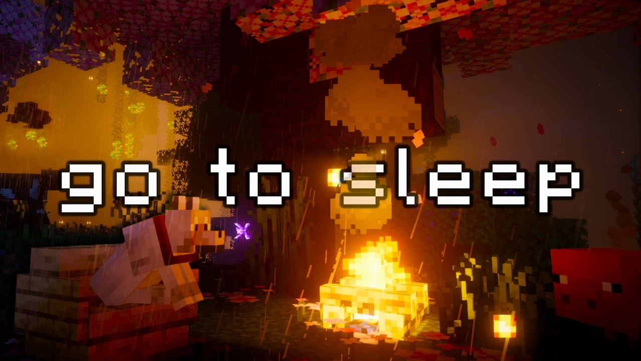 shhh... just close your eyes. (minecraft music, fire & rain)