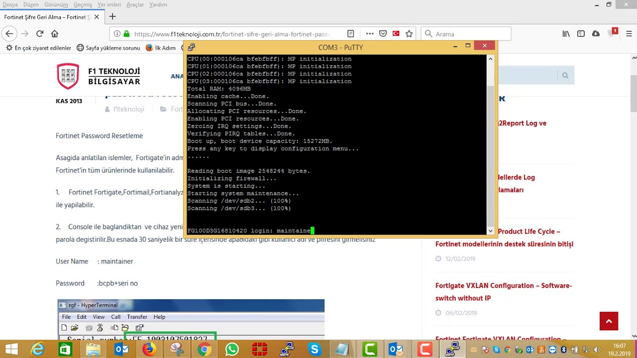 Fortigate Password Resetleme Fortigate Parola Resetleme YouTube