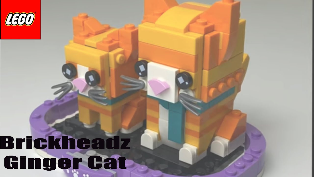 Lego Brickheadz Pets Ginger Cat 40480 Quick Build ASMR Stop Motion