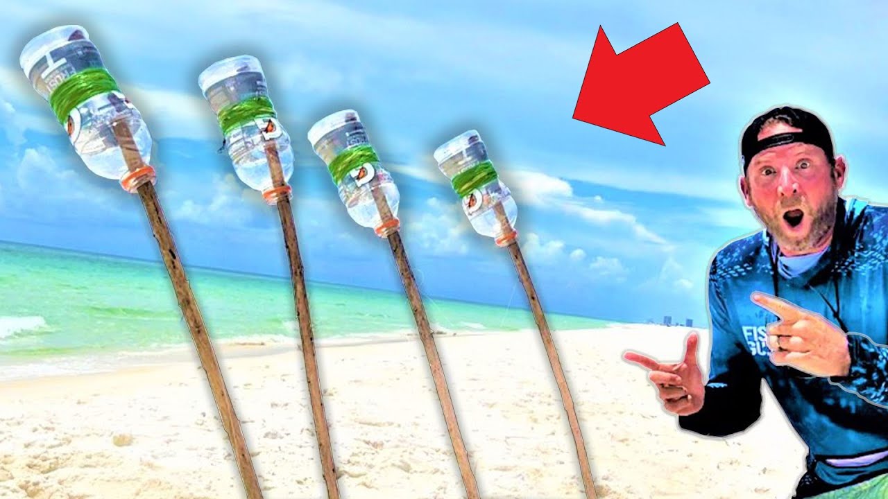 bottle fishing reel I made GATORADE BOTTLE fishing reels for SURF FISHING and what happens is  NUTS!