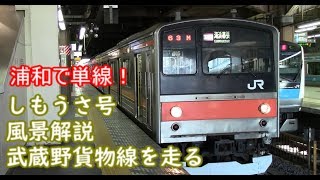 【武蔵野線】貨物線を走る列車　しもうさ号　に乗車！