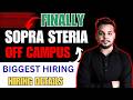 Finally Sopra Biggest Hiring Drive Announced | Off Campus Hiring Drives for 2026, 2025 Batch