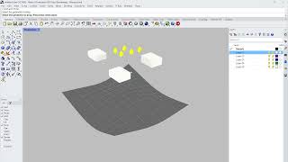 Drop geometry onto a surface using Rhino 3D