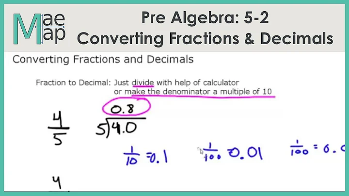 PreAlgebra: 5-2 Converting Fractions and Decimals