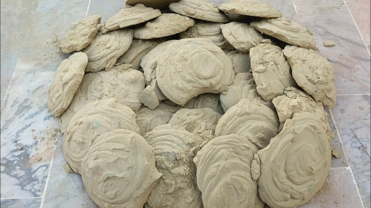 Asmr. Bombastic golden mud dirt dry + water crumbling