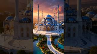 Heavenly Mosque at Sunset 🕌✨ | Peaceful Islamic Architecture | Soul-Calming View