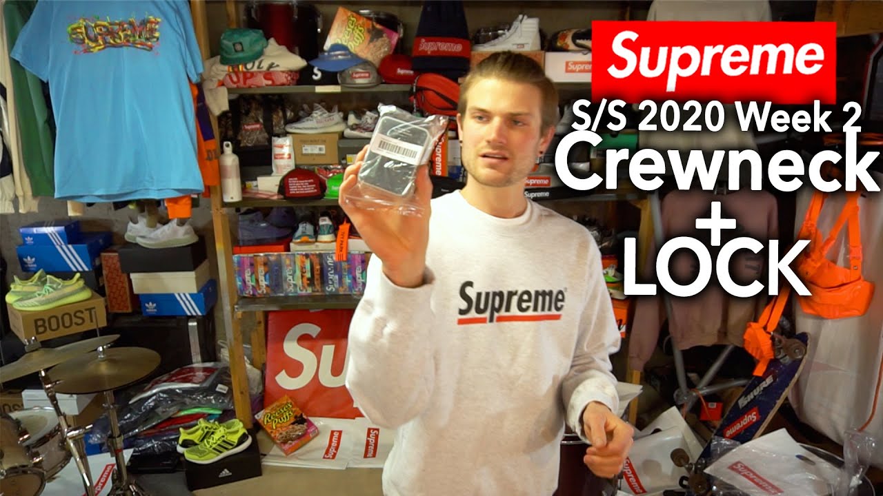 Lock & Key by Supreme SS20 Week 2 + Ash Grey Underline Logo Crewneck  unboxing review