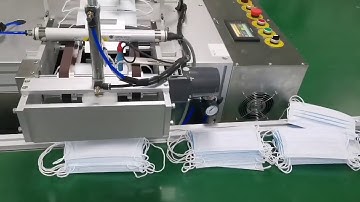 Automatic mask welding machine with feed and counting conveyor