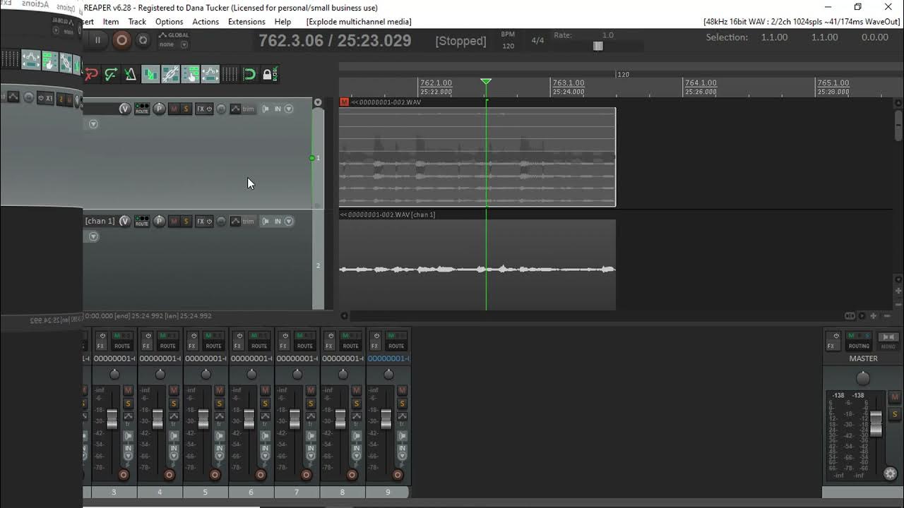 Using Reaper To Open Multichannel Wav Files Recorded Using The XLive