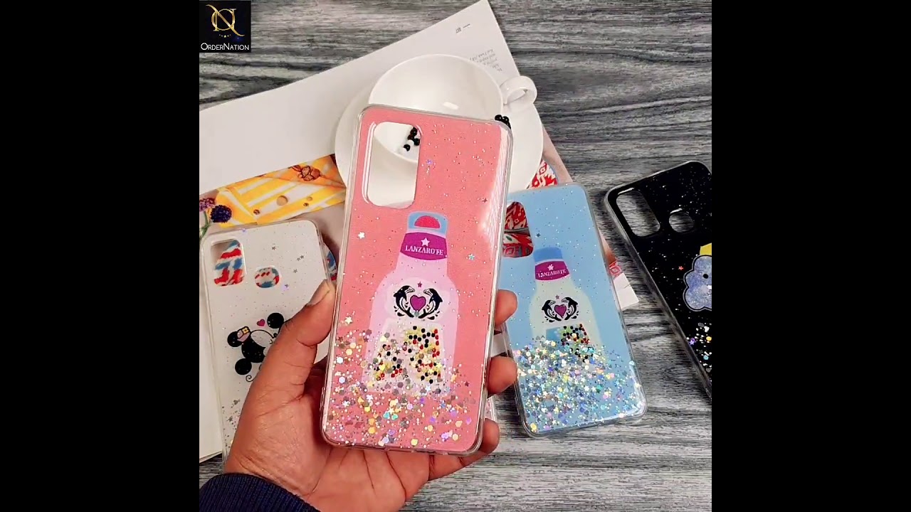 Huawei Nova 7i - Cyan - Glamorous Look Glitter Shine Tpu Case - Glitter Does Not Move