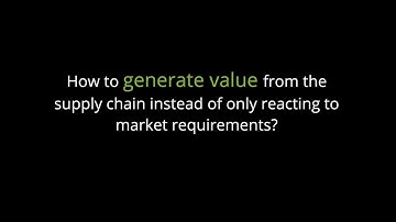 Generate Value - Supply chain management in the chemicals industry