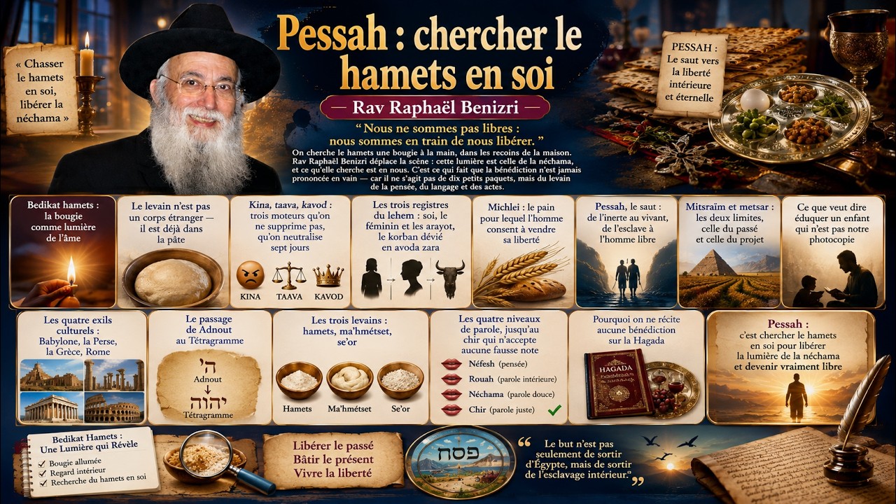 Rav Raphaël Benizri teaching on the search for chametz, the leaven we search for within ourselves before Pesach