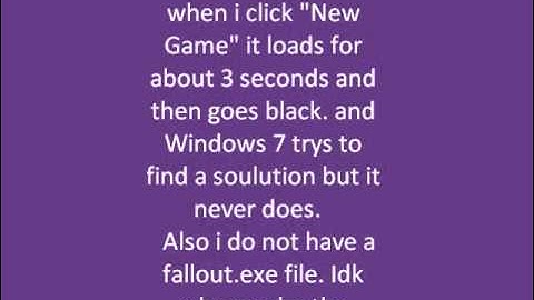 Fallout 3 windows 7 crash