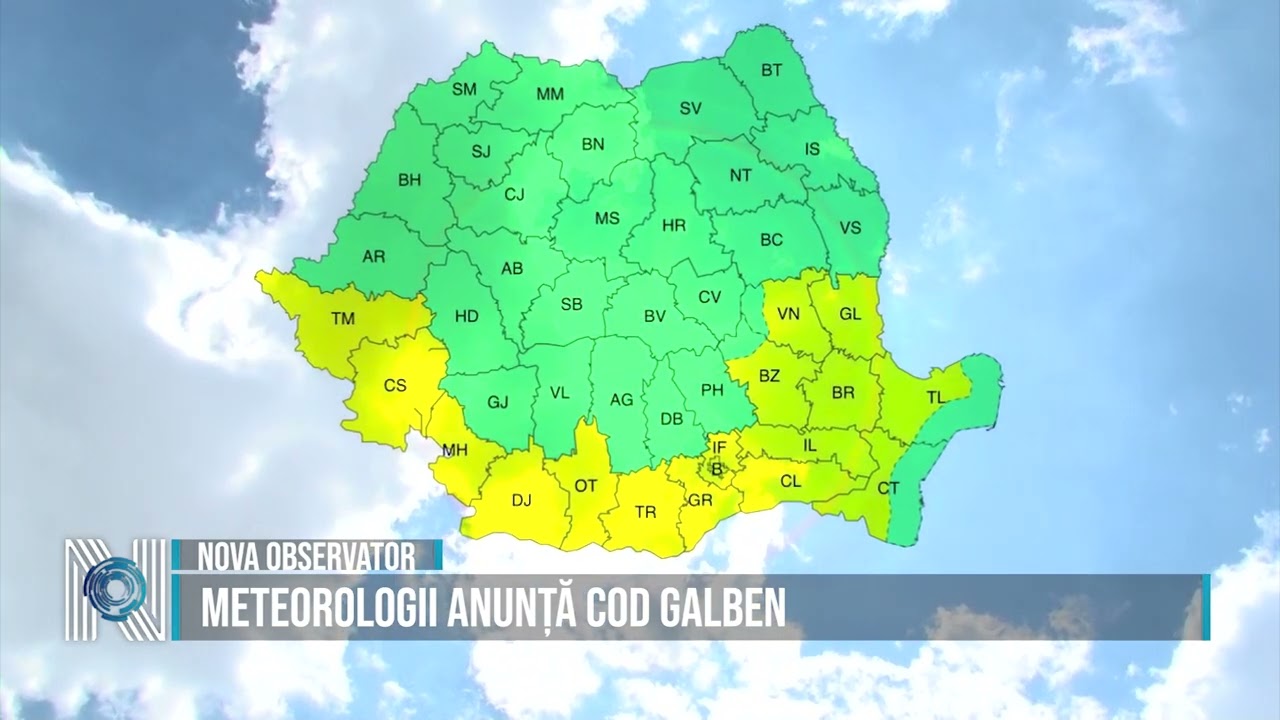Meteorologii anunță Cod Galben