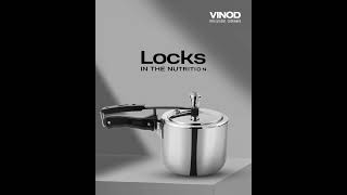 With The Vinod Stainless Steel Pressure Cooker Featuring Sas Technology.