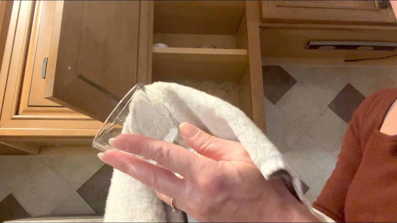 ASMR - Relaxing Drying and Polishing Glasses - No Talking