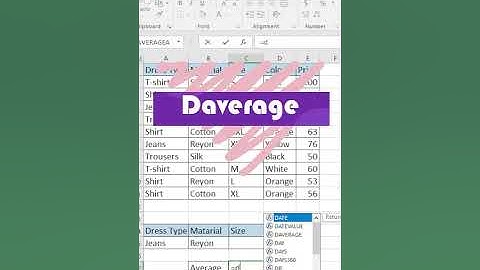 #Daverage function in Excel |#Excel |#Shorts |#Shortsvideo
