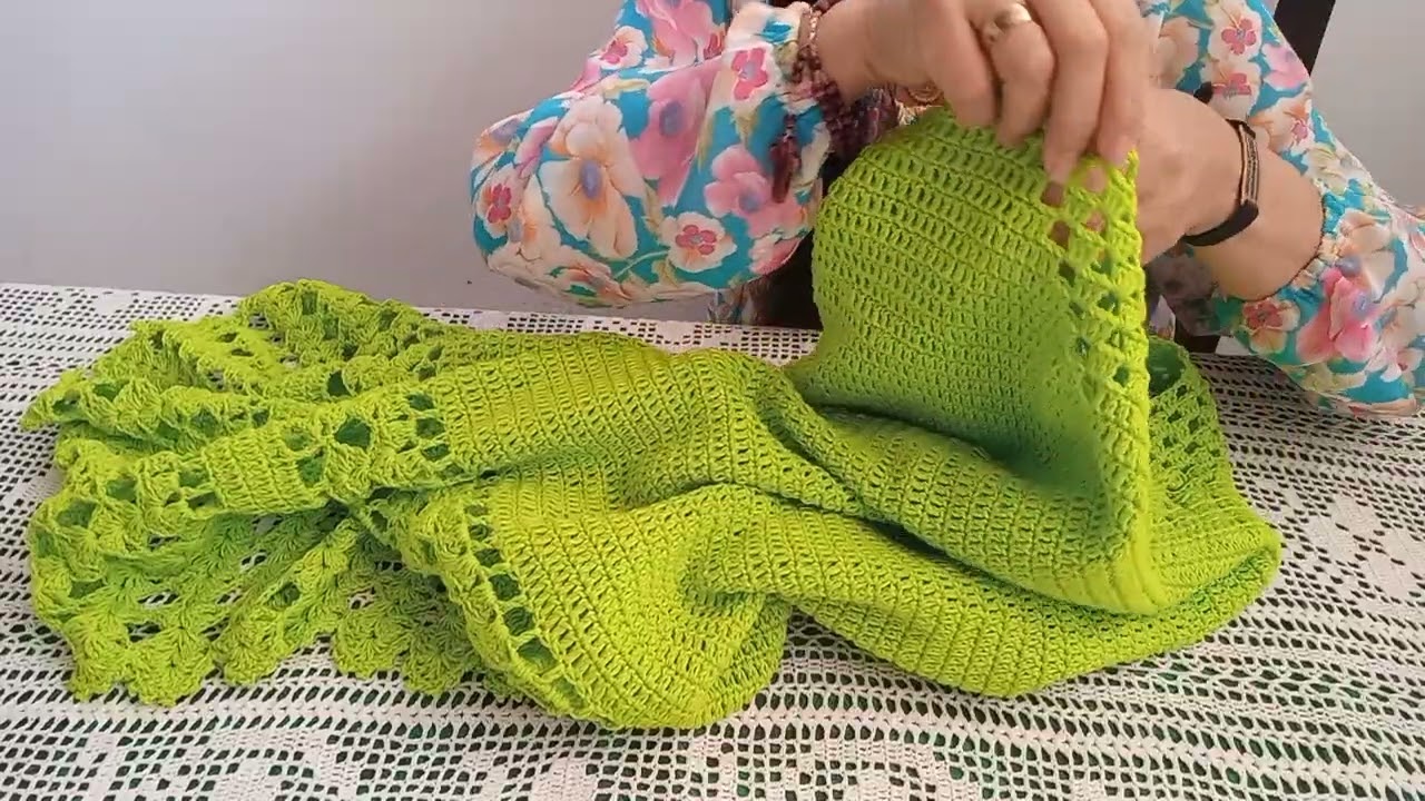 green emerald velvet dress Lime Lollipop Waves Crochet Dress – Frillu main image 1