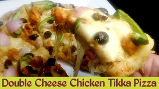 Homemade Double Cheese Chicken Tikka Pizza Recipe By Cooking With Mehreen