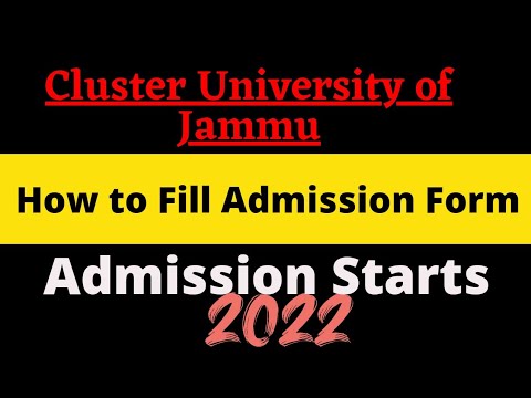 HOW TO FILL CLUSTER UNIVERSITY JAMMU ADMISSION FORM 2022 || CLUJ 2022 ADMISSION
