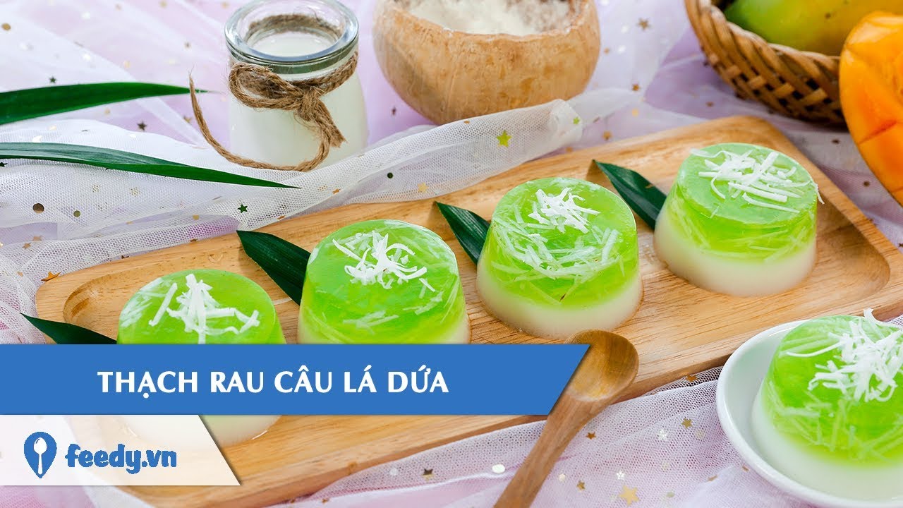 Hướng dẫn cách làm món THẠCH RAU CÂU LÁ DỨA | Feedy TV - YouTube