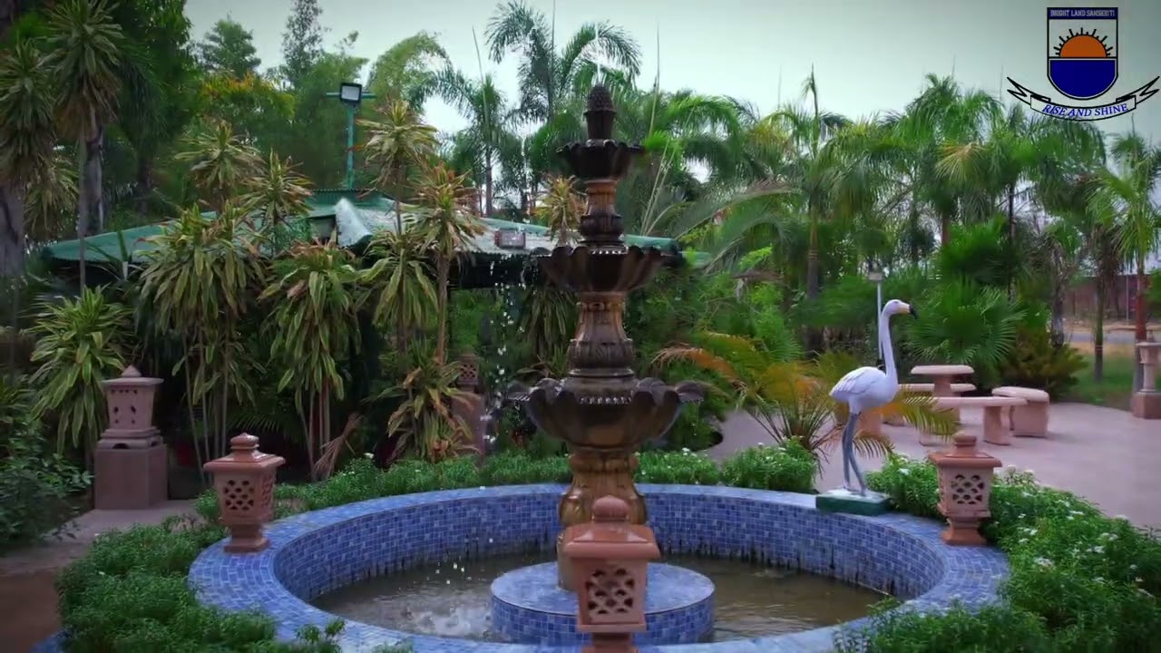 bright land sanskriti school drone view