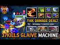 EPIC 37KILLS GLAIVE MACHINE HARD CARRY LUNA WITH CRAZY ATTACK SPEED BUILD | 7.41c DOTA 2