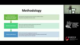 SOUPS 2024 - Comparing Teacher and Creator Perspectives on the Design of Cybersecurity and Privacy