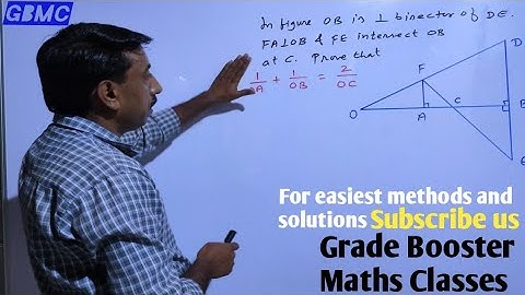 OB is perpendicular bisector of line segment DE FA perpendicular to OB and FE intersect OB at C.