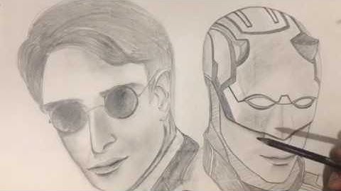 DAREDEVIL Speed Drawing | Charlie Cox as Matt Murdock (TimeLapse Art #3)