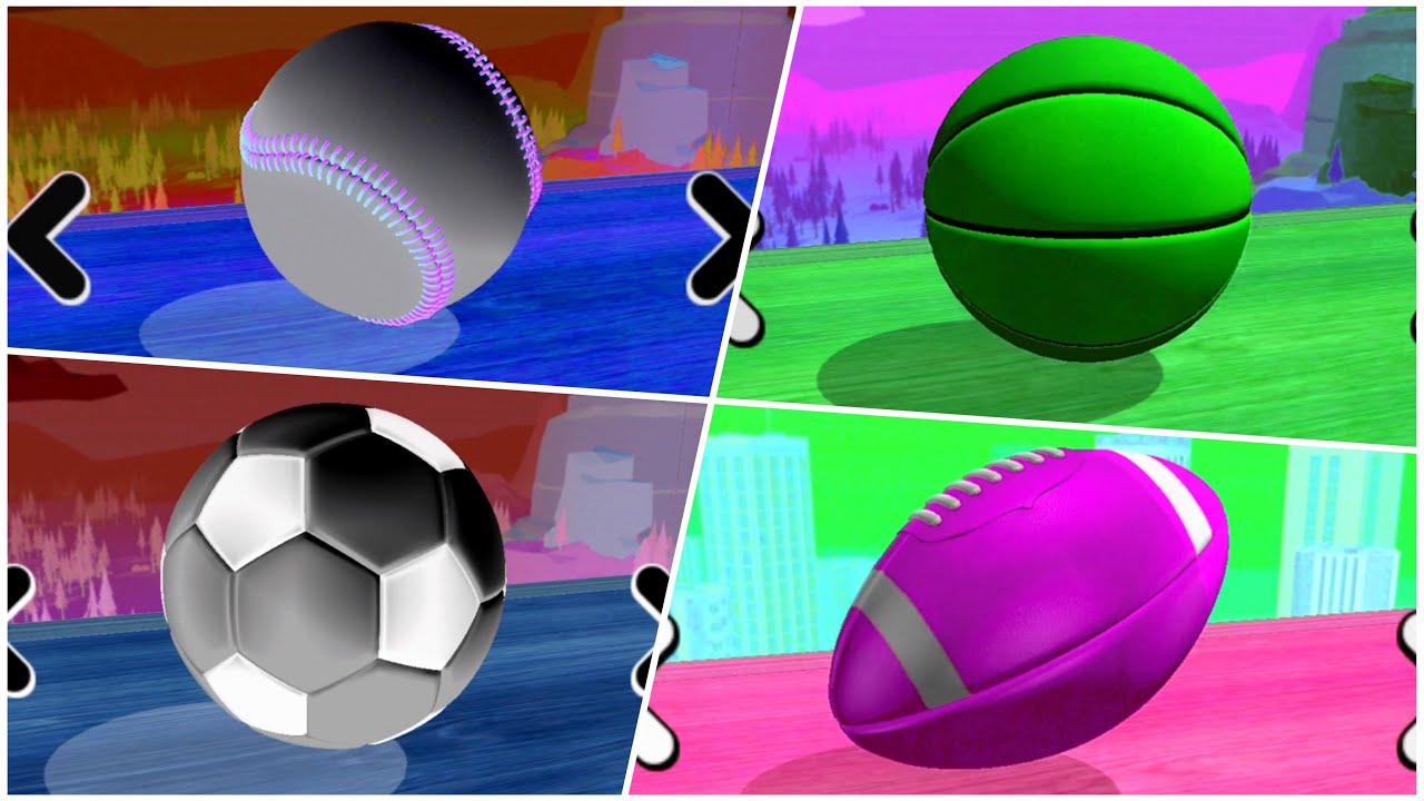 Sport balls in going balls game awesome colors and video effects