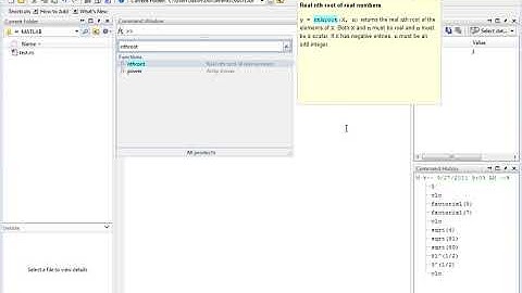 Matlab Factorial, Square Roots, and nth Roots